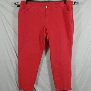 Christopher & Banks Jeans Women's Pink Coral Signature Slimming Plus Size 24 W